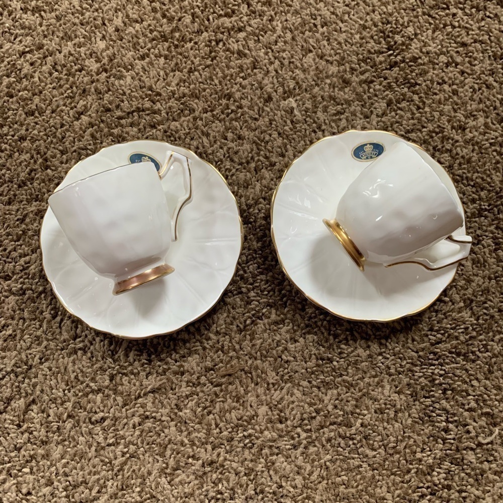 Vintage Aynsley Golden Crocus Small Tea Cups and Saucer Sets